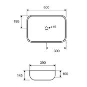 Lavabo à poser LT 2143-PMW