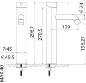 Mitigeur lavabo haut ARTEMIS INOX