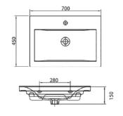 Lavabo suspendu DELFT 61070