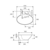 Vasque à poser ovale LT 3072